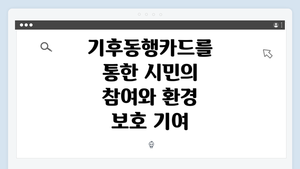 기후동행카드를 통한 시민의 참여와 환경 보호 기여