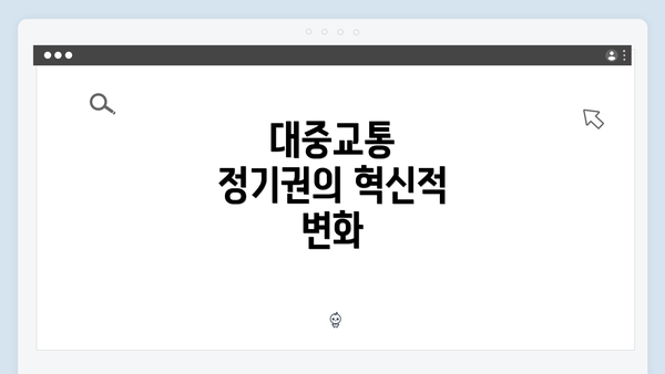 대중교통 정기권의 혁신적 변화