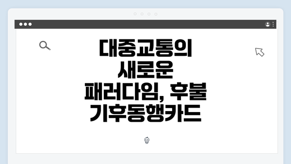 대중교통의 새로운 패러다임, 후불 기후동행카드