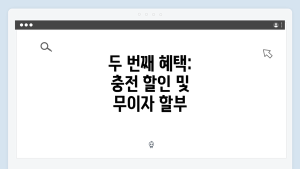 두 번째 혜택: 충전 할인 및 무이자 할부