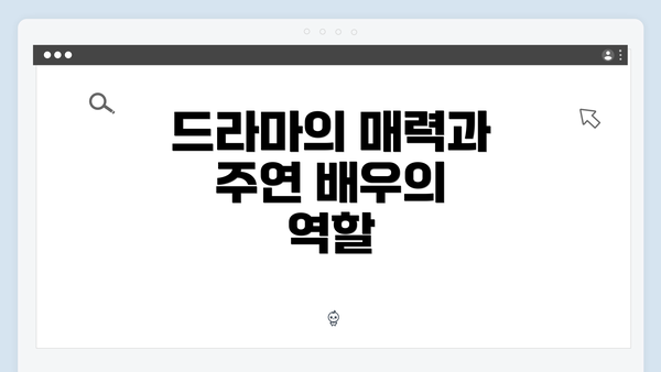 드라마의 매력과 주연 배우의 역할