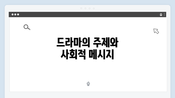 드라마의 주제와 사회적 메시지