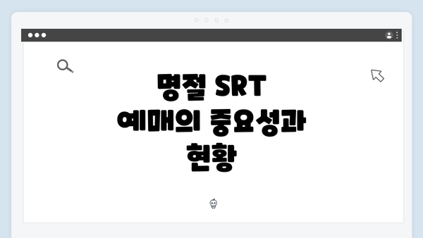 명절 SRT 예매의 중요성과 현황