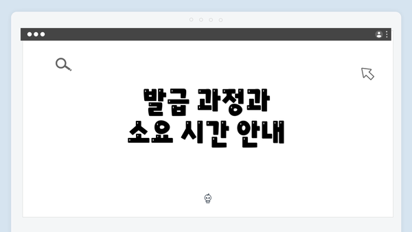발급 과정과 소요 시간 안내