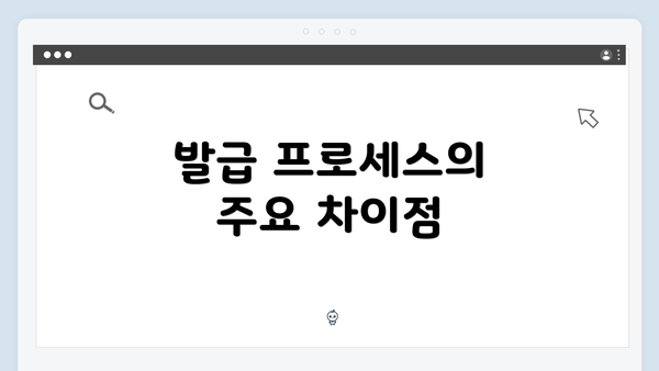 발급 프로세스의 주요 차이점