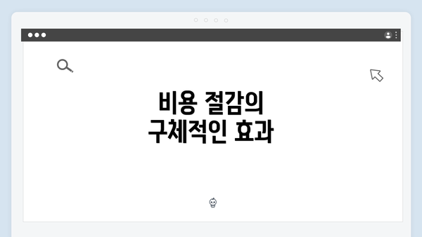 비용 절감의 구체적인 효과