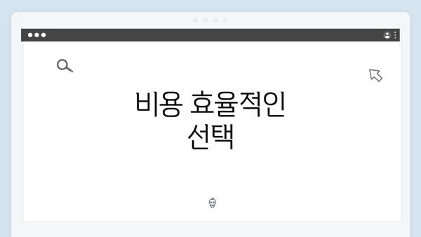 비용 효율적인 선택