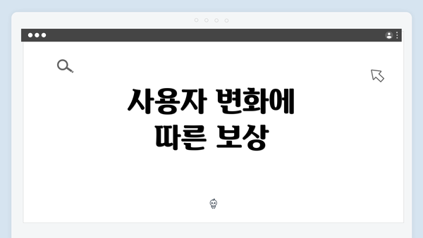 사용자 변화에 따른 보상