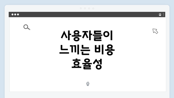 사용자들이 느끼는 비용 효율성