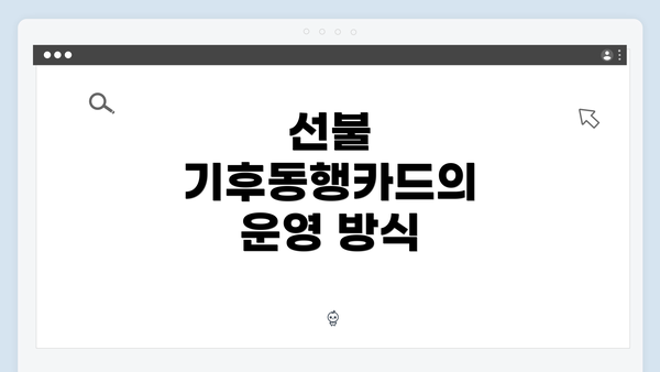 선불 기후동행카드의 운영 방식