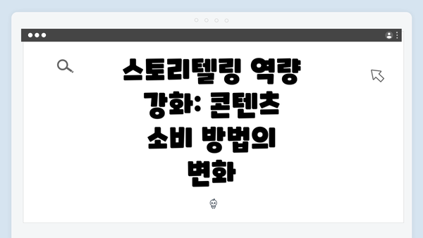 스토리텔링 역량 강화: 콘텐츠 소비 방법의 변화