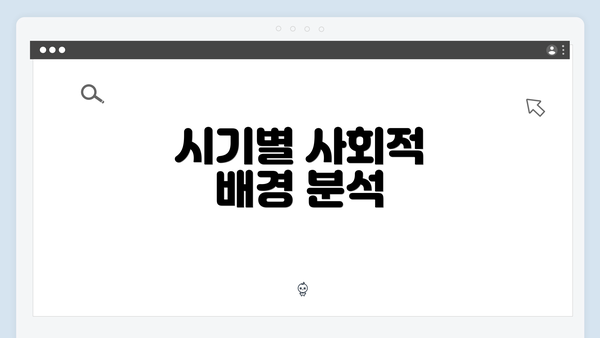 시기별 사회적 배경 분석