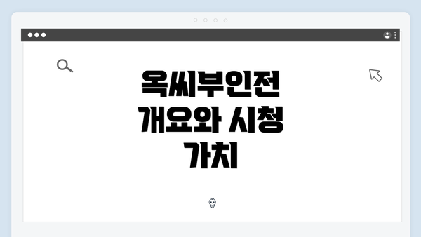 옥씨부인전 개요와 시청 가치