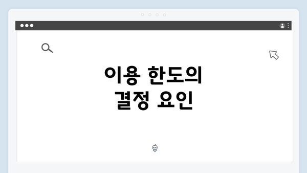 이용 한도의 결정 요인