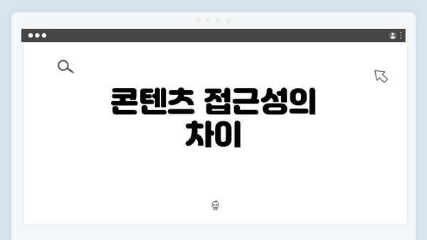 콘텐츠 접근성의 차이