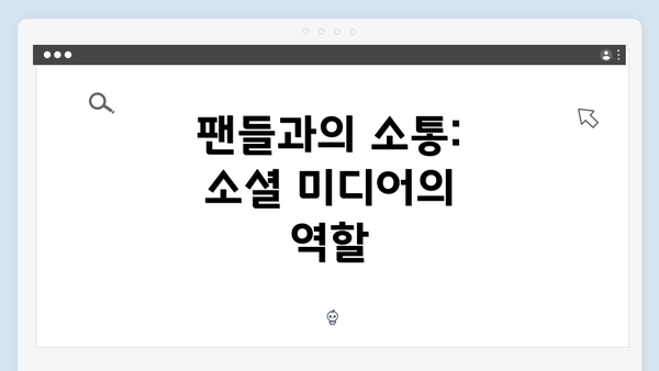 팬들과의 소통: 소셜 미디어의 역할