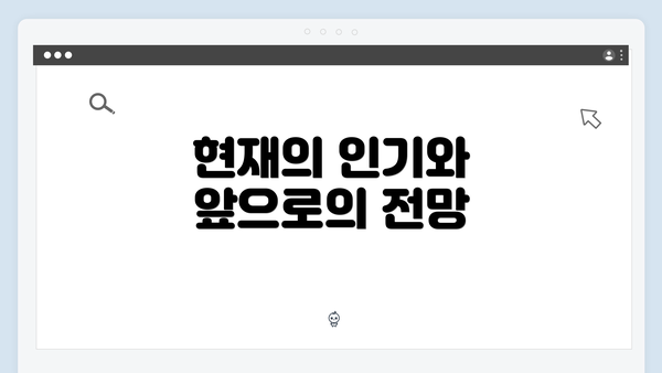 현재의 인기와 앞으로의 전망