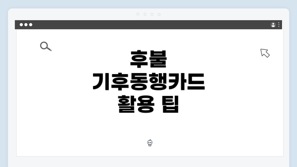 후불 기후동행카드 활용 팁