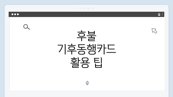 후불 기후동행카드 활용 팁