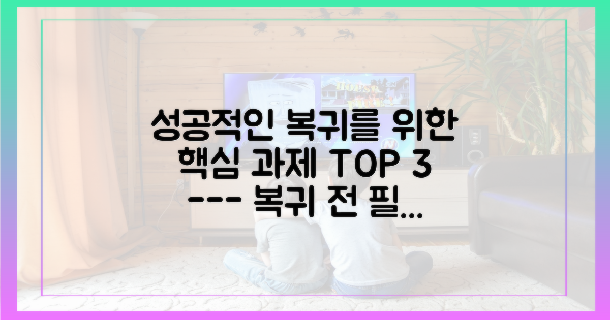 향후 활동 복귀를 위한 3가지 과제