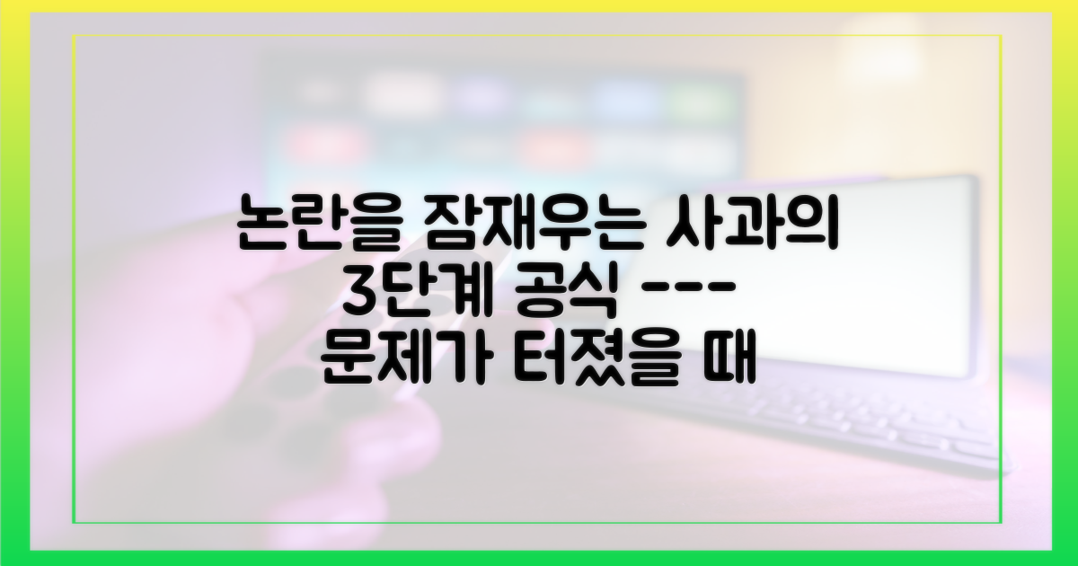 사건 발생부터 사과까지 3단계 과정