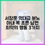 아내 목 조른 남편, 서장훈 분노 유발 행동 3가지