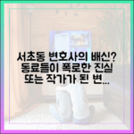 서초동' 변호사 작가, 동료에게 질타받은 이유는?