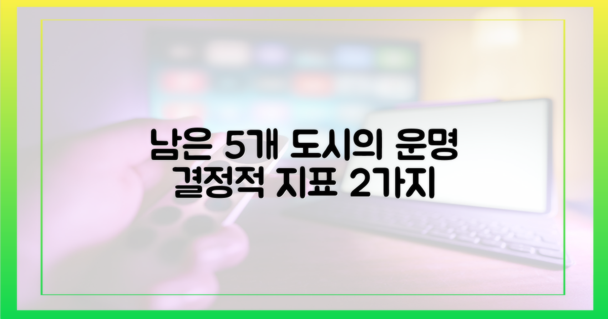 남은 5개 도시의 성공을 예측할 2가지 지표