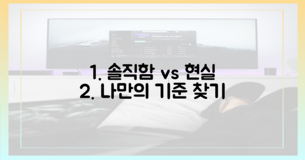 솔직함 vs 현실적 고민: 나만의 기준 찾기