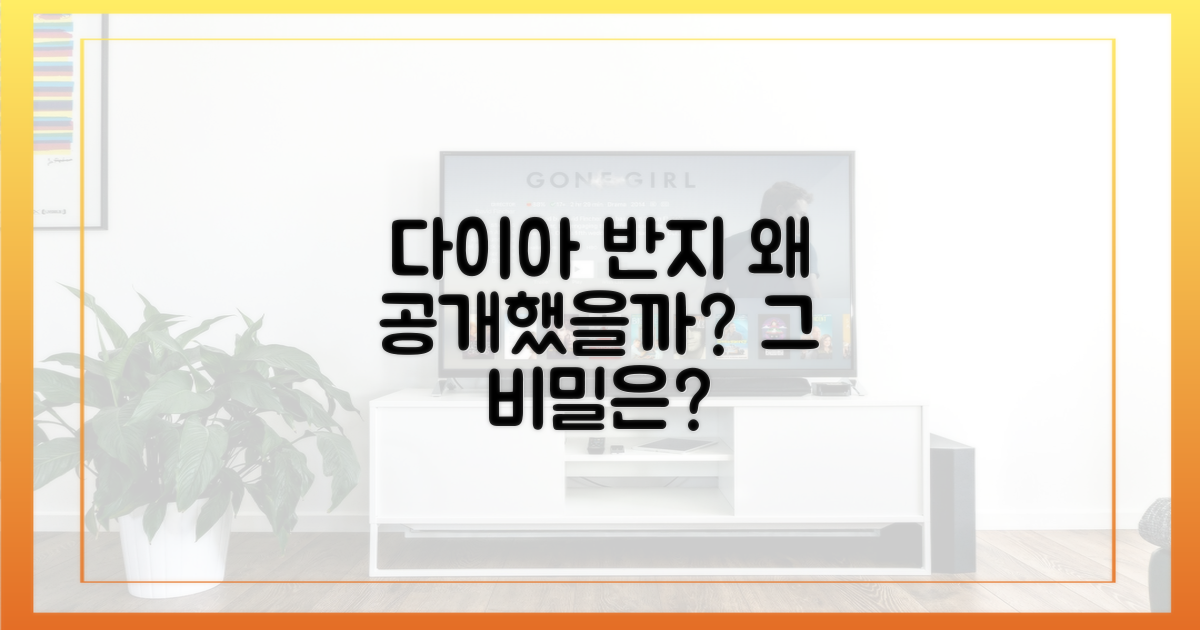 다이아 반지, 왜 공개했을까?