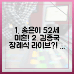 송은이 52세 미혼, 김종국 장례식 라이브? 옥문아 충격!