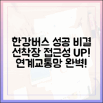 한강버스 성공 비결? 선착장 접근성 & 연계교통망의 힘!