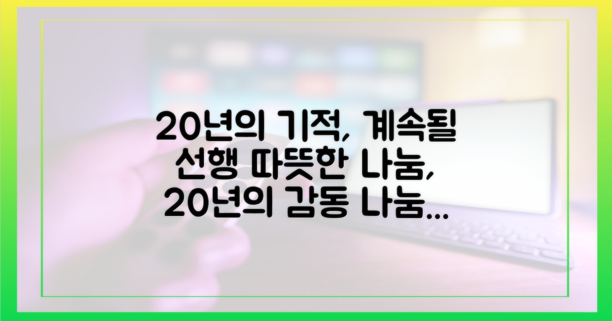 20년의 기적, 계속될 선행