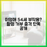 54세 이영애, 부작용에 촬영 거부?