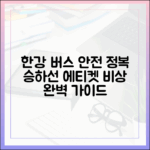 한강버스 안전 완벽 가이드: 승하선 에티켓 & 비상 대처법