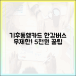 기후동행카드로 한강버스 무제한! 5천원 추가 꿀팁