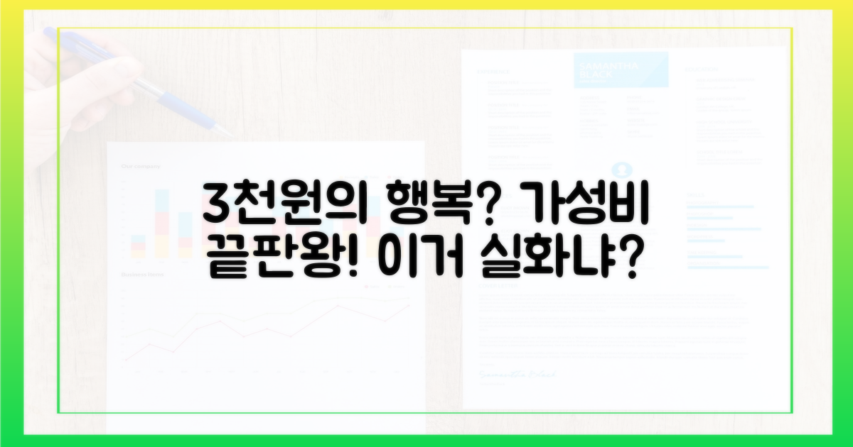 3천원의 가치, 만족할까?