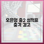 성적표 찢은 중2, 오은영 1가지 경고 🚨