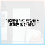 기후동행카드! 한강버스 무제한 꿀팁!