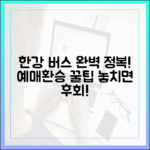한강버스 완벽 가이드: 예매부터 환승, 꿀팁까지!