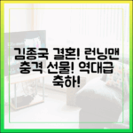 김종국 결혼 축하, 런닝맨 멤버들의 충격 선물!