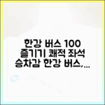 한강버스 100% 즐기기: 쾌적 좌석 & 승차감 후기
