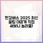 믿기 힘든 한강버스 후기: 2025 최신 꿀팁