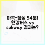 마곡-잠실 54분! 한강버스 vs 지하철, 누가 빠를까?