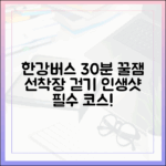 놀라운 한강버스 30분 선착장 산책 코스!