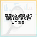 한강버스 혼잡도 예측! 놀라운 좌석 잡기 비법