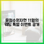 11월 결혼 윤정수♥원자현, 담은 이벤트 1가지