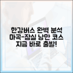 한강버스 정식 완벽 분석: 마곡-잠실 낭만 여행