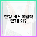 한강버스 첫 운항, 왜 폭발적일까?