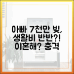 아버지가 이혼하래" 7천만 코인 빚, 생활비 반반?